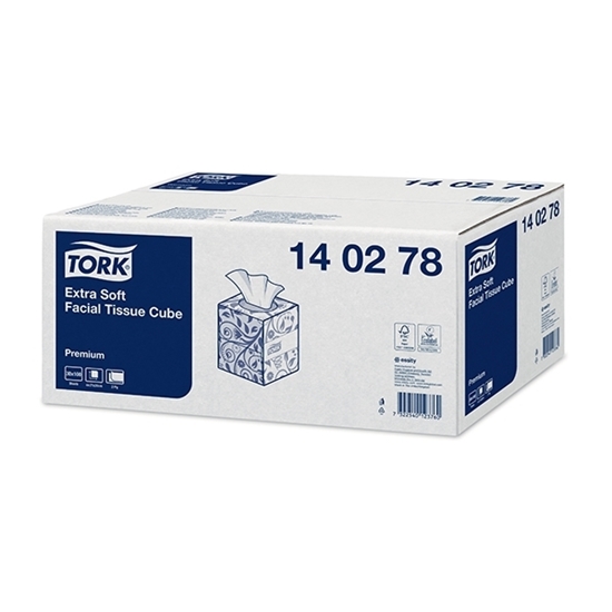 Picture of Tork 140278 Extra Soft Facial Tissue Cube Premium 2 Ply White