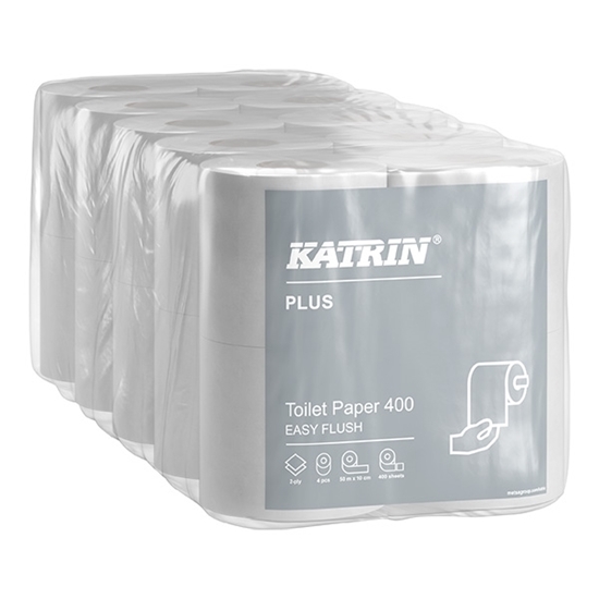 Picture of Katrin Plus Toilet Paper Roll EasyFlush 400 sheets 2 ply WHITE