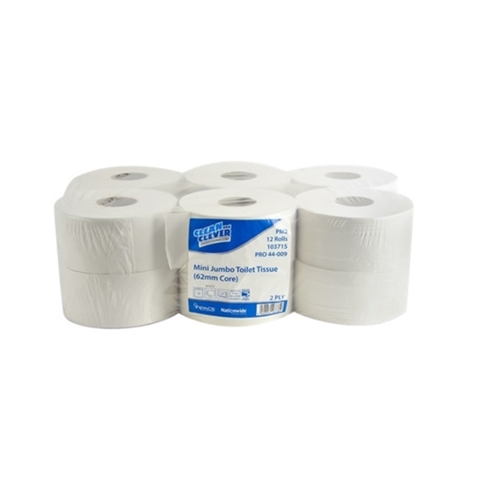 Picture of Clean and Clever Mini Jumbo 62MM (2.25" 200m) 2 Ply WHITE