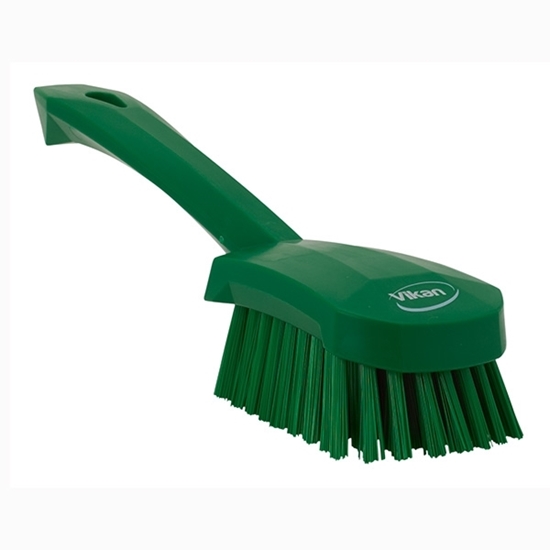 Picture of Vikan Washing Brush with Short Handle Hard Bristles 270MM GREEN