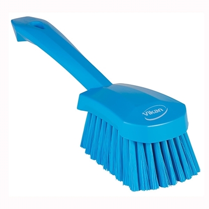 Picture of Vikan Washing Brush with Short Handle Soft Bristles 270MM BLUE