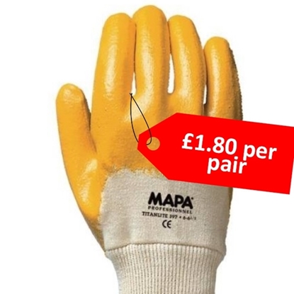 Picture of TITANLITE 397 KNITWRIST GLOVES 7  YELLOW - CLEARANCE SALE