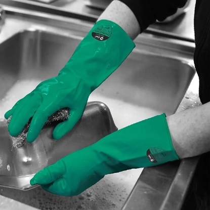 Picture of Shield Latex Rubber Household Gloves 30CM GREEN