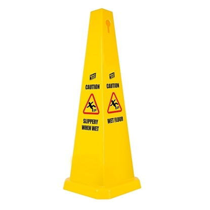 Picture of Safety Cone 'Caution Slippery When Wet' LARGE 91CM