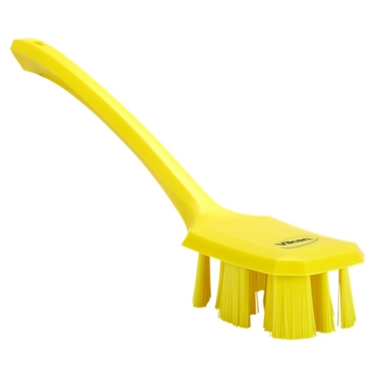 Picture of Vikan UST Hand Brush with Long Handle Hard Bristles 395MM YELLOW