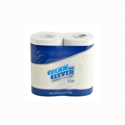 Picture of Clean and Clever Toilet Roll 2 Ply 320 Sheet WHITE