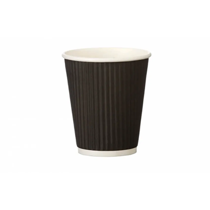 Picture of 8oz BLACK RIPPLE COFFEE CUP ( 500)