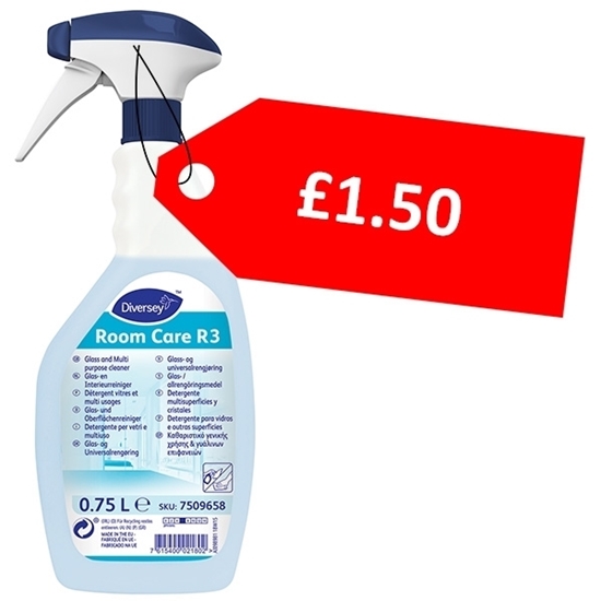 Picture of 7509658 Diversey Room Care R3 Glass & Multi-Surface Cleaner 750ml - CLEARANCE SALE