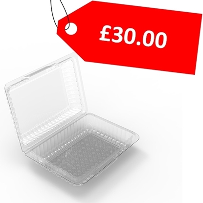 Picture of Clear Container with Hinged Lid - CLEARANCE SALE