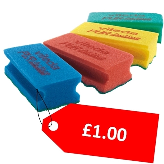 Picture of Vileda 123112 PurActive Red Sponge Scourer (15x7cm) - CLEARANCE SALE