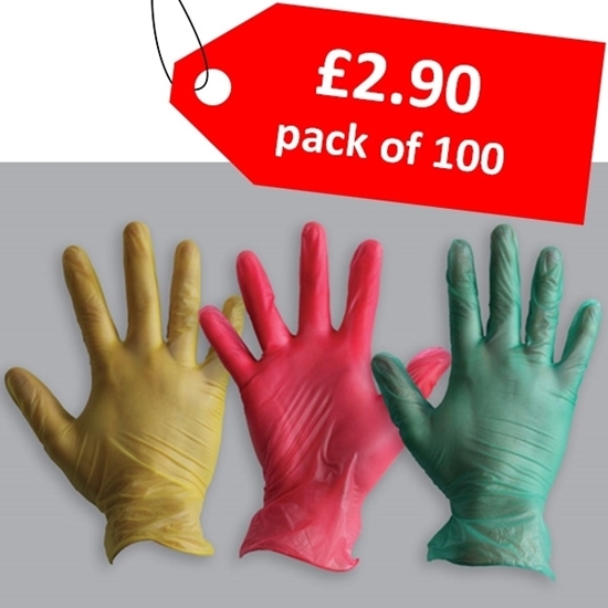 Picture of GD17 MEDIUM P/FREE RED VINYL DISPOSABLE GLOVE [100] - CLEARANCE SALE