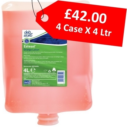 Picture of DOP4000L DEB ESTESOL ORANGE LOTION 4 x 4L - CLEARANCE SALE