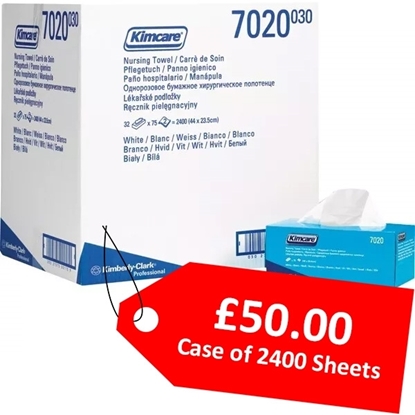 Picture of 2-Ply Kimcare Towel White 2400 Sheets - CLEARANCE SALE