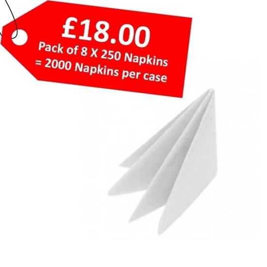 Picture of Swantex White Cocktail Napkin 25cm 2 ply 100% recycled - CLEARANCE SALE