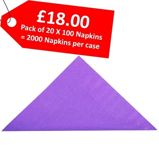 Picture of Swantex Purple Napkins 33cm 2 ply - CLEARANCE SALE