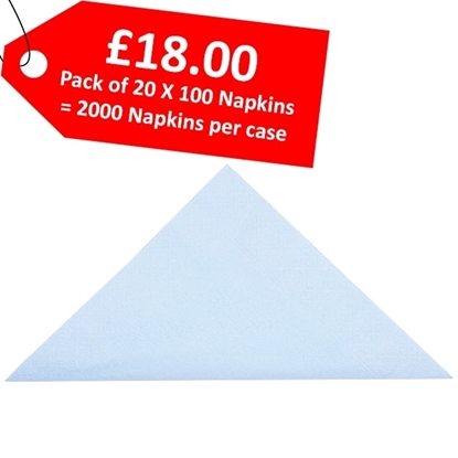 Picture of Swantex Sky Blue Napkins 33cm 2 ply - CLEARANCE SALE