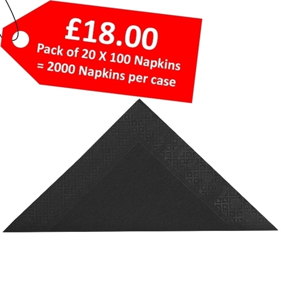 Picture of 33CM BLACK 2PLY NAPKIN 33CM (2000) - CLEARANCE SALE