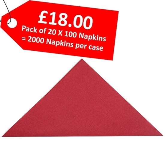 Picture of Swantex Burgundy Napkins 33cm 2 ply - CLEARANCE SALE