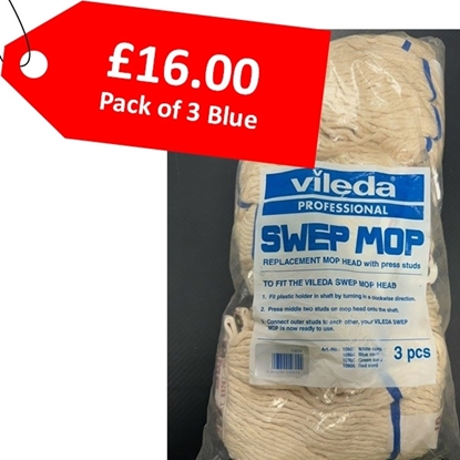 Picture of VILEDA SWEP MOP REPLACEMENT HEAD BLUE [3] - CLEARANCE SALE