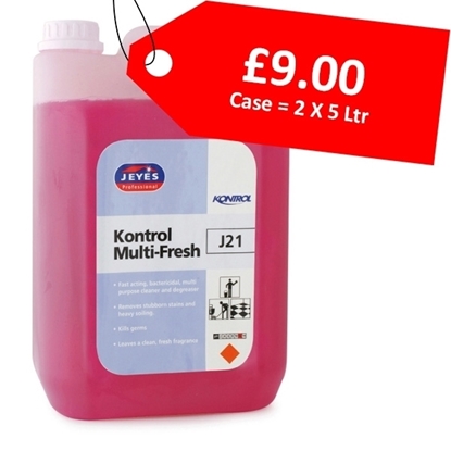 Picture of Jeyes J21 Kontrol Multi-Fresh Bactericidal Multipurpose Cleaner & Degreaser 5 Litre X 2 - CLEARANCE SALE