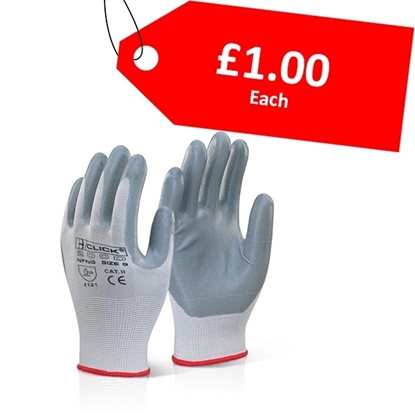 Picture of NFNG NITRILE FOAM NYLON GREY MEDIUM GLOVES - PER PAIR - CLEARANCE SALE