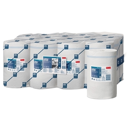 Picture of Tork 101230 M1 Wiping Paper Plus Mini Centrefeed Roll 75m 2 Ply White