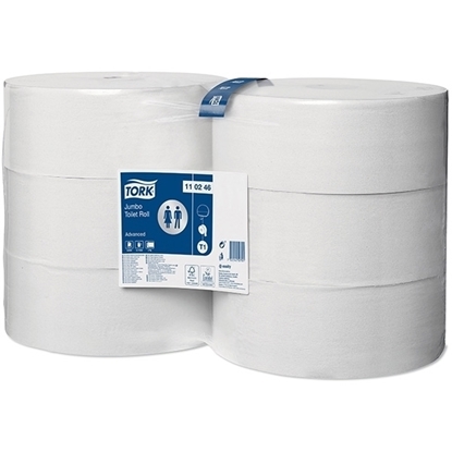 Picture of Tork 110246 T1  Jumbo Toilet Roll Advanced 2 Ply White