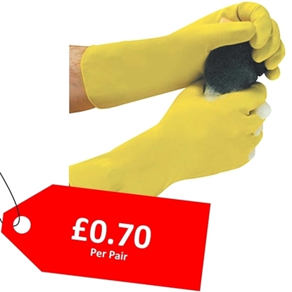 Picture of PUMA MEDIUMWEIGHT NATURAL RUBBER GLOVE FLOCK LINED 9 TO 9.5 (PAIR) - CLEARANCE SALE