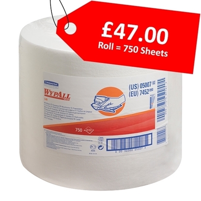 Picture of Wypall L40 Wiper Roll White 1-Ply - CLEARANCE SALE