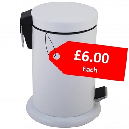 Picture of Powder Coated Stainless Steel Pedal Bin 3 LITRE WHITE - CLEARANCE SALE