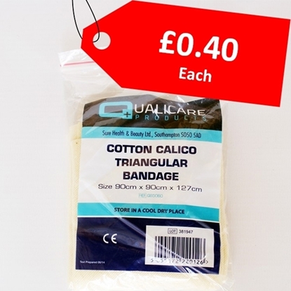 Picture of Cotton Calico Triangular Non-Hemmed Bandage 90 x 127cm - CLEARANCE SALE