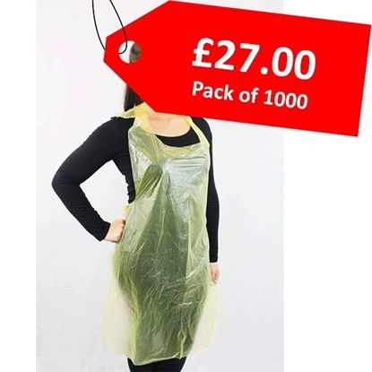 Picture of Yellow Standard Aprons on a Roll 675 x 1011mm - 1000 per Roll - CLEARANCE SALE