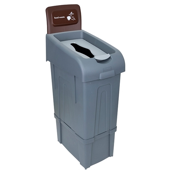 Picture of Brown Procycle Recycling Bin, Lid & Back Panel 80L - for Food Waste