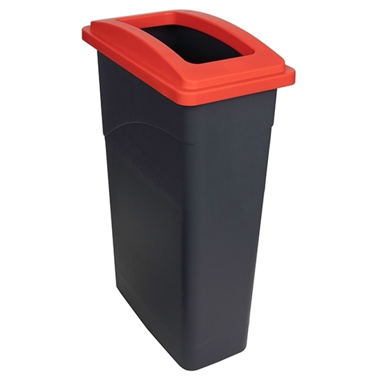 Picture of Red Recycling Wall Hugger Bin 90L & Lid