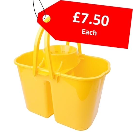 Picture of Yellow Double Bucket with Wringer – 14L – CLEARANCE SALE