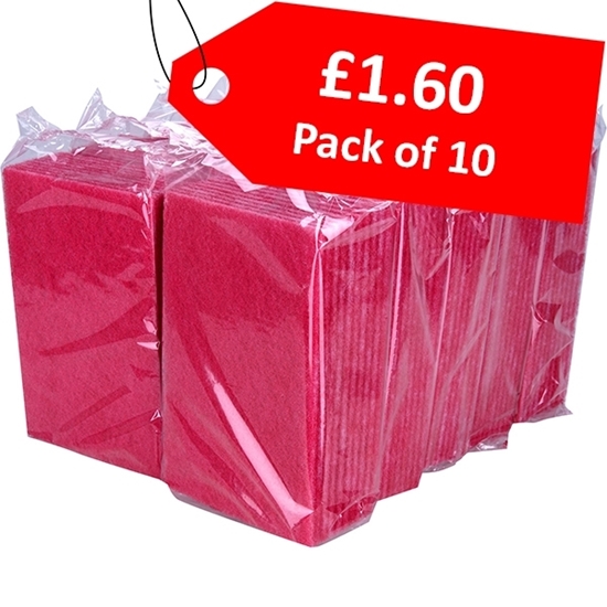Picture of RED SCOURER PK 10 (15 x 23cm) - CLEARANCE SALE