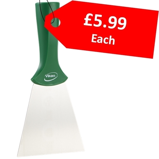 Picture of Stainless Steel Scraper with Threaded Handle 100 mm Green - CLEARANCE SALE