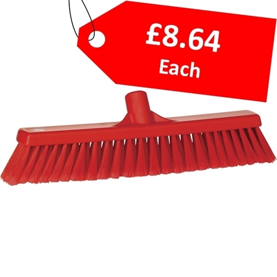 Picture of Broom Soft-Split Bristles 410MM RED - CLEARANCE SALE