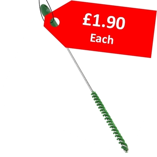 Picture of STIFF TUBE AND BOTTLE BRUSH Ø10MM 480MM GREEN - CLEARANCE SALE