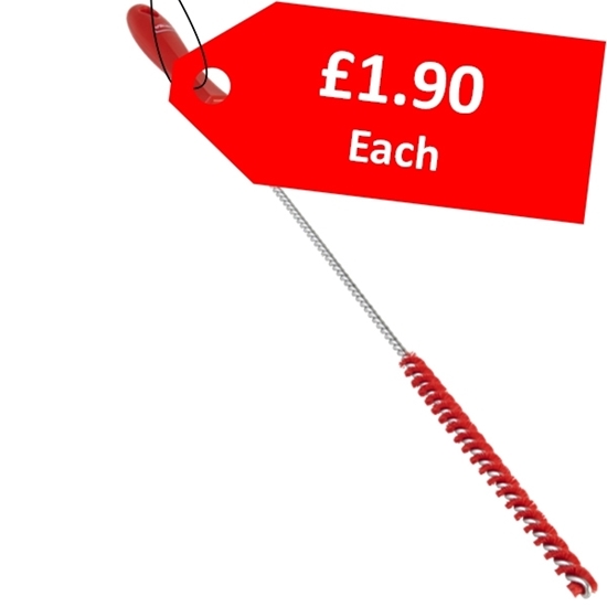 Picture of STIFF TUBE AND BOTTLE BRUSH Ø10MM 480MM RED - CLEARANCE SALE