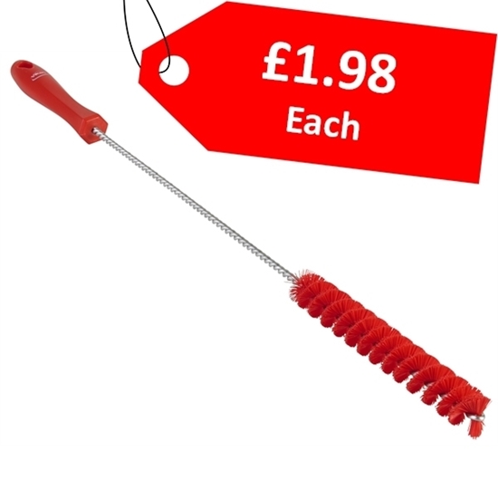 Picture of Tube Brush Ø20 MM 500MM Medium Bristles RED - CLEARANCE SALE