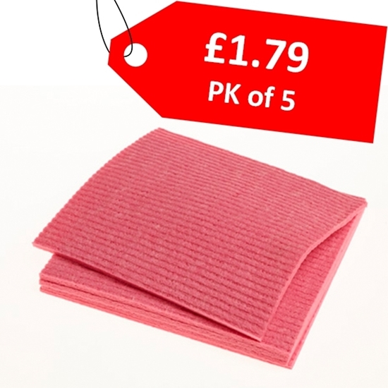 Picture of Vileda Sponge Cloth 20x18cm Red (Pack of 5) - CLEARANCE SALE