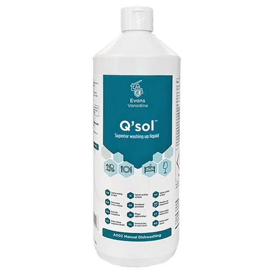Picture of Evans Q'sol™ Superior Washing Up Liquid 6 x 1 Litre