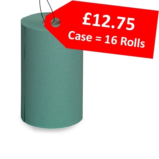 Picture of GREEN WIPER ROLL 1PLY 76M x 197MM CASE - CLEARANCE SALE