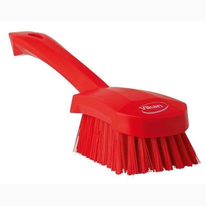 Picture of Vikan Washing Brush with Short Handle Hard Bristles RED 270MM