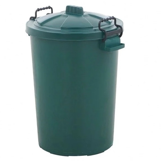 Picture of BIG DUG ESSENTIALS 85L GREEN DUSTBIN WITH CLIP LID