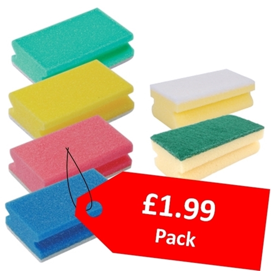 Picture of Red Gripped Sponge Scourer 13x7x4cm - CLEARANCE SALE