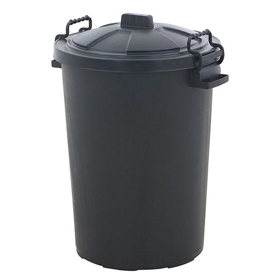 Picture of BIG DUG ESSENTIALS 85L BLACK DUSTBIN WITH CLIP LID