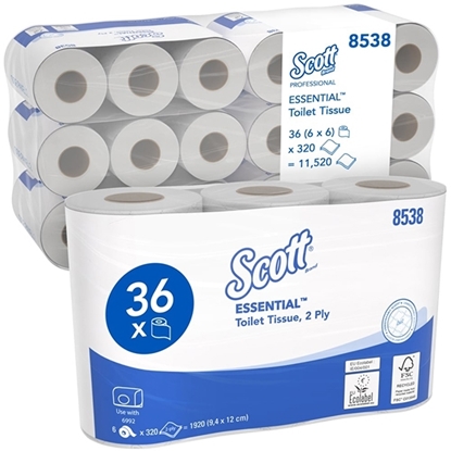 Picture of Kimberly Clark 2Ply Scott Essential Toilet Roll 320 Sheet (36)
