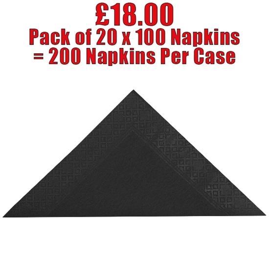 Picture of 33cm Black 2-Ply Napkin - CLEARANCE SALE